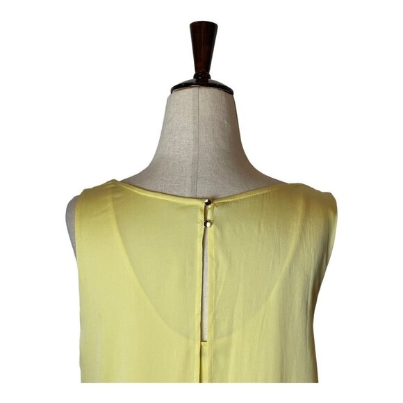 Ali Ro‎ Yellow Silk Tank Overlay Geometric Sequins Skirt Mini Dress Size 4 - Picture 4 of 10